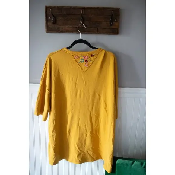 Free People We The Free Cross-Stitch Tee Shirt Medium NEW